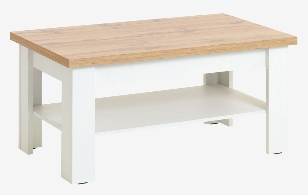 Кофейный столик MARKSKEL 60x110 белый/дуб