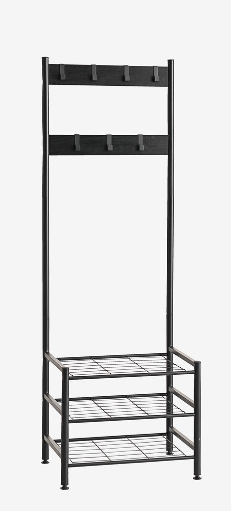 Cuier hol ELVERUM 3 rafturi metal negru