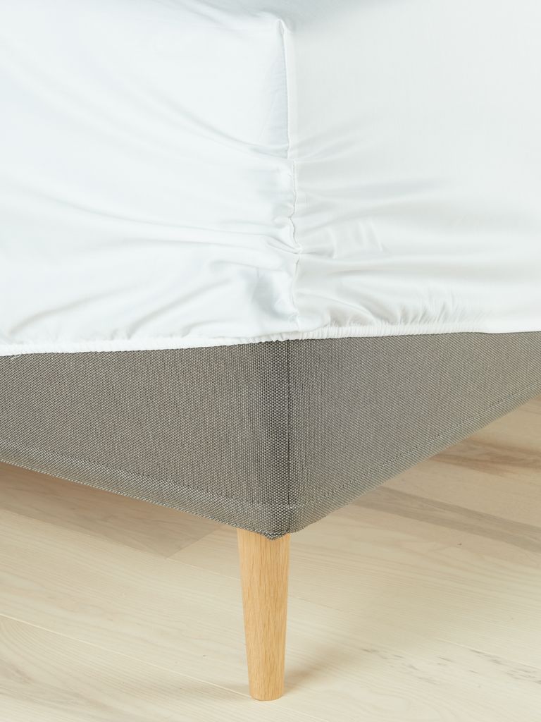 Простынь на резинке TINE сатин 90x200x35 белый