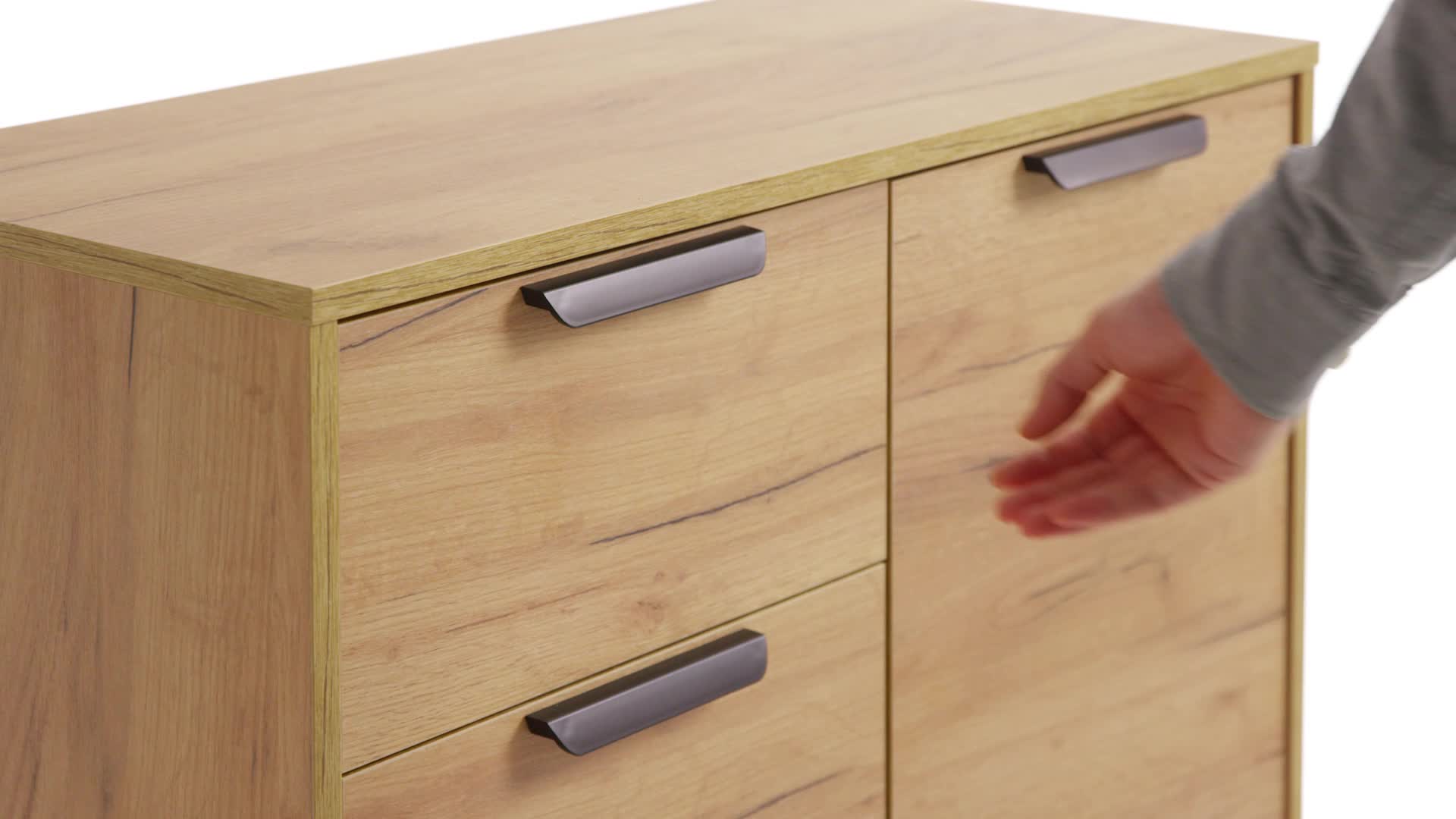 Комод JENSLEV 4ящ 1дв дуб