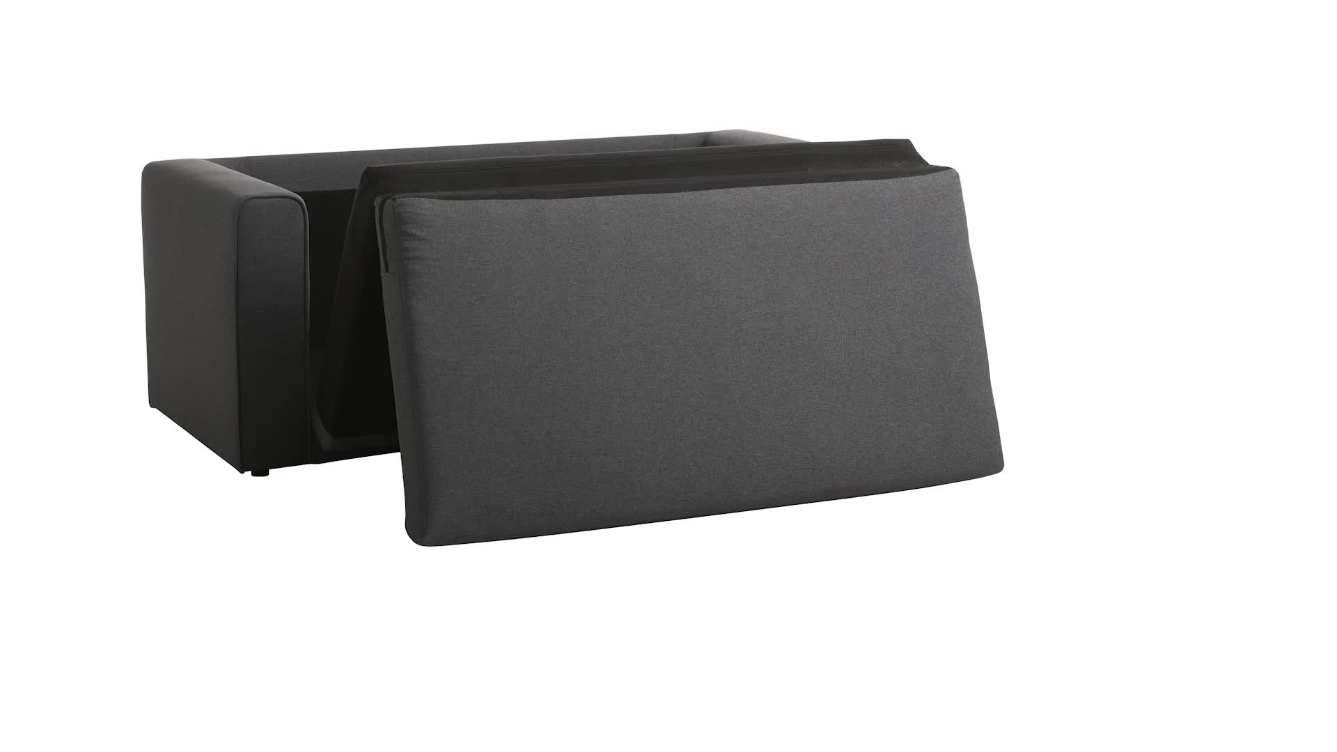 Canapea extensibilă SKILLEBEKK gri înch.