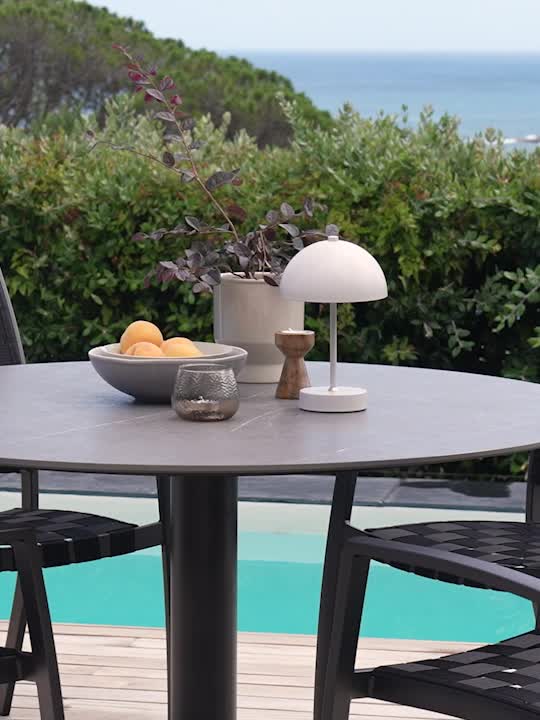 Lampă cu baterie KENT Ø16x25cm gri touch și temporizator