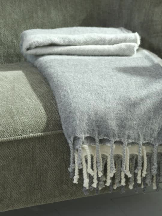 Pătură lână LUNDKARSE 137x170 gri/bej