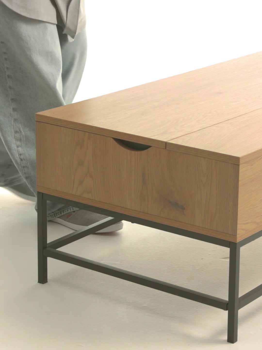 Кофейный стол AABENRAA раскладная столешница дуб