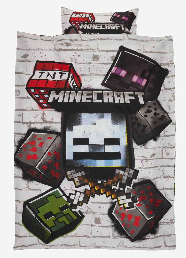 Lenjerie pat MINECRAFT 140x200 gri