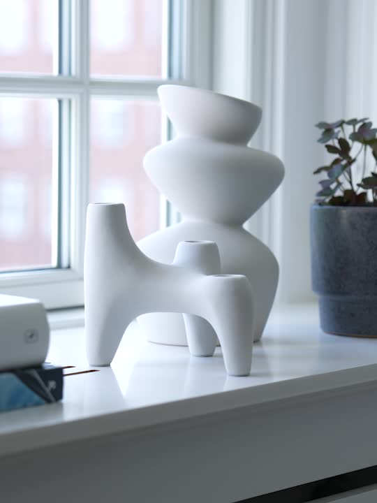 Vază BENNY 11x16x25cm albă