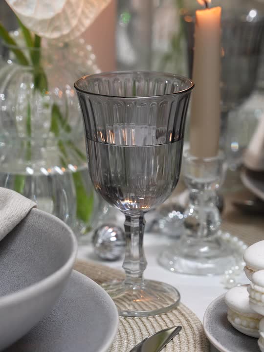 Pahar de vin FRIDOLIN Ø8x16cm 240 ml gri