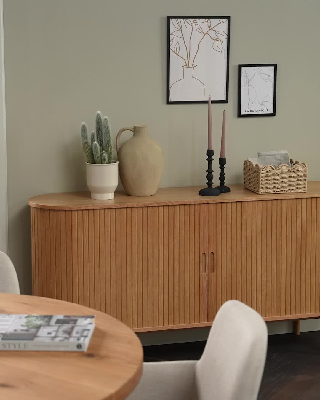 Bufet LYNGVIG 160cm 2 uși tambur stejar