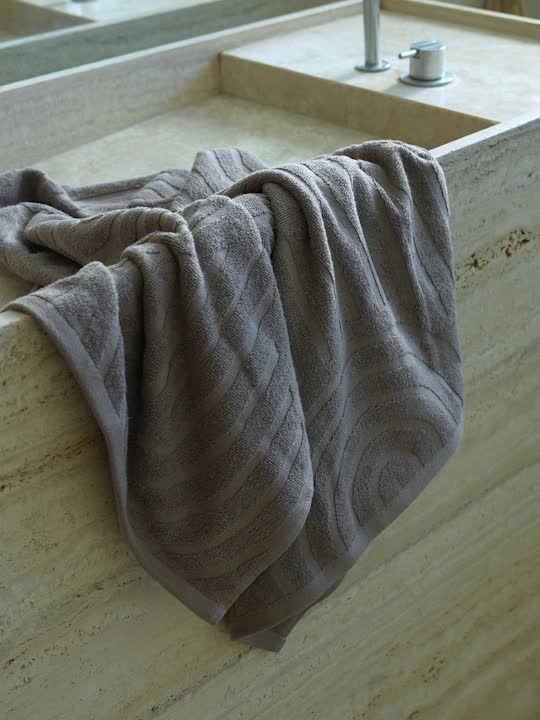 Prosop baie IDALA 65x130 nisipiu închis