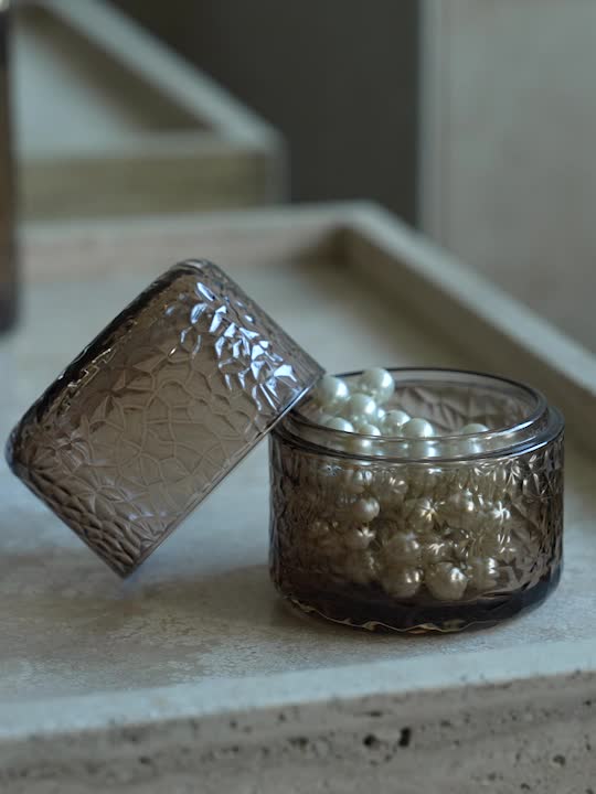 Borcan GENEVAD Ø8x10cm sticlă maro