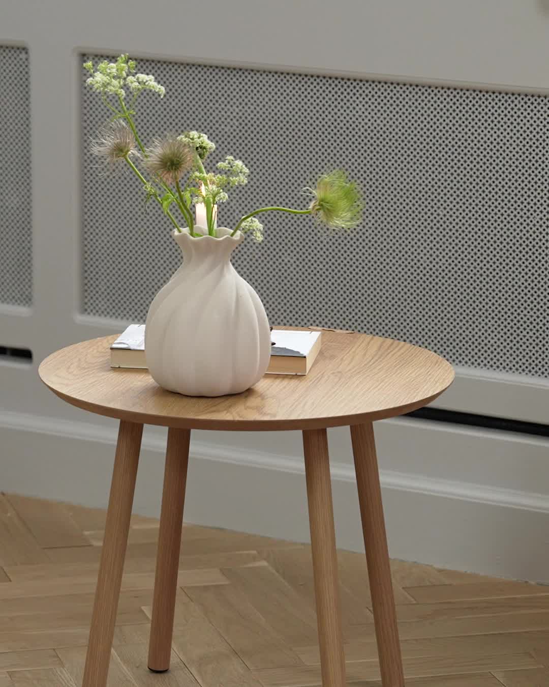 Vază GUNNI Ø14x18cm albă