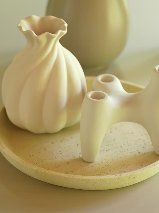 Tavă decorativă JENSUFFE Ø30x3cm bej