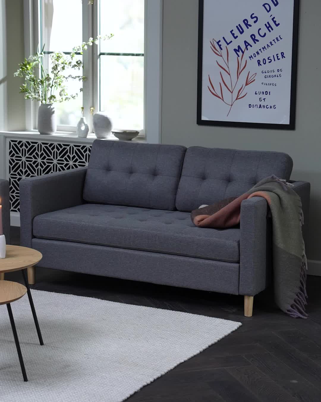 Canapea FALSLEV 2 locuri gri