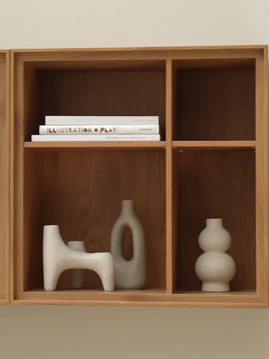 Настенный модуль GEDSER с 4 отделениями, цвет тёплый дуб