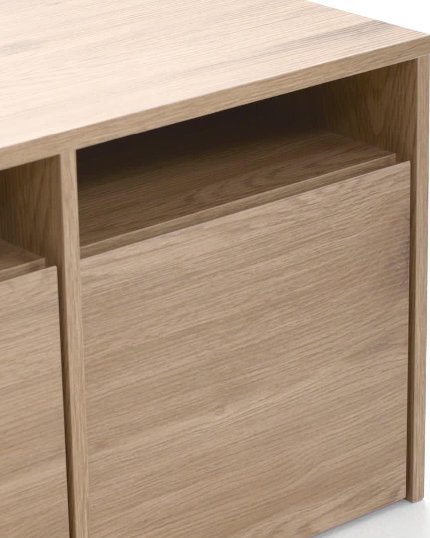 Cuier hol RAVSTED oglindă 2 sertare stejar auriu