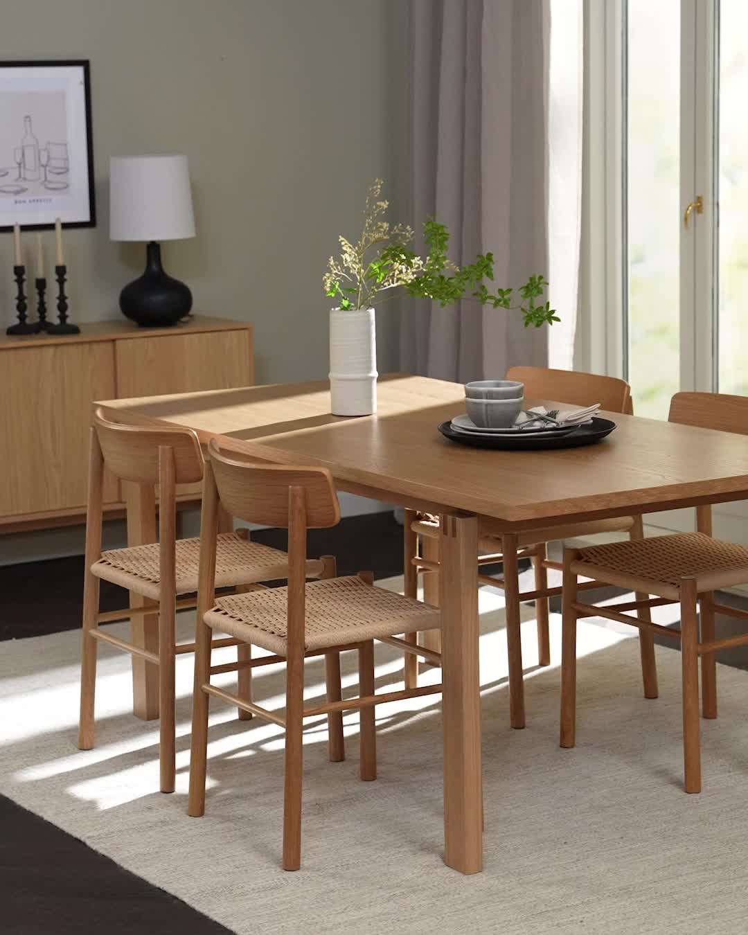 Masă MEJLSKOV 90x180 stejar natur