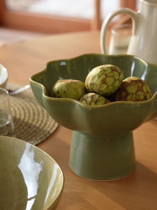 Bol decorativ BJORK Ø23x15cm verde